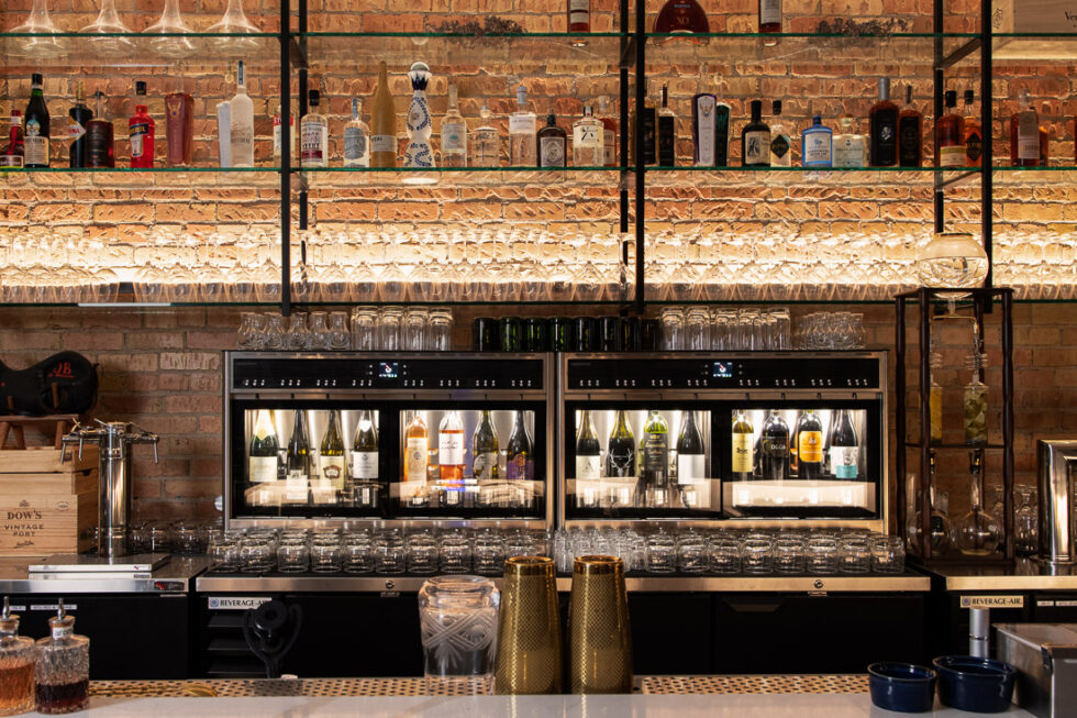 The Tasting Room bar area in moody light - Interior design Photography