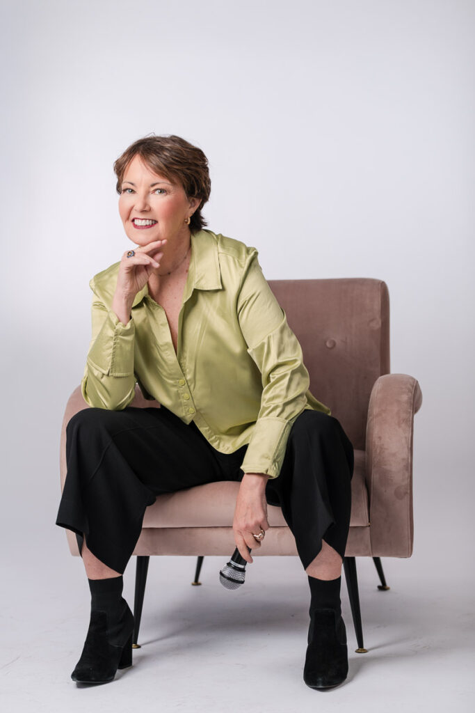 Using props for a headshot - Podcaster headshot with mic - Park City headshots