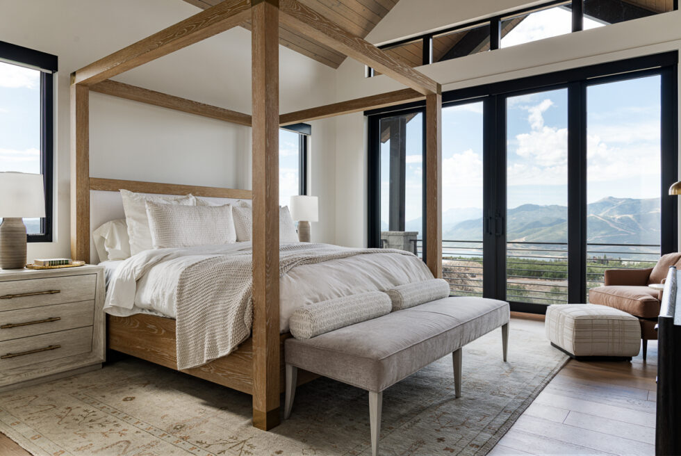 Mountain Modern Bedroom with View in Park City | Designer - Michelle Taylor